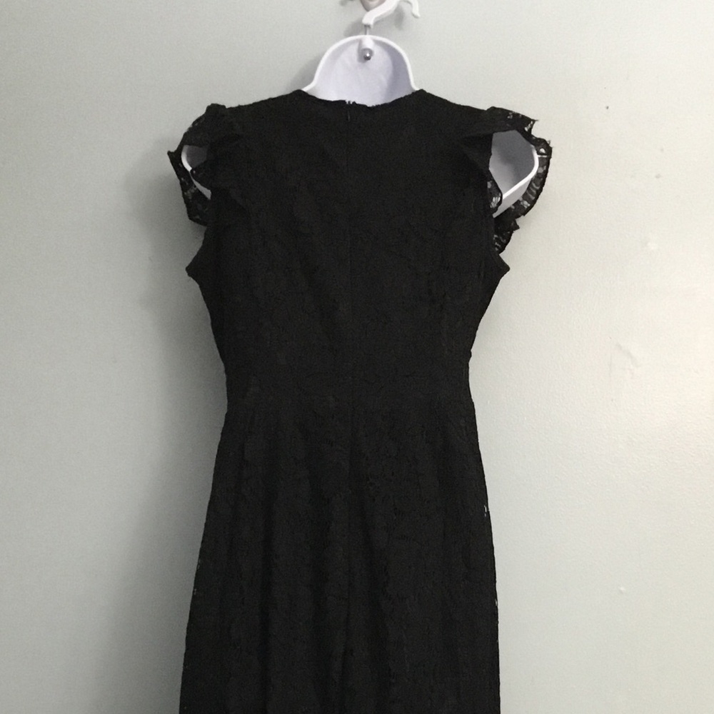 DALIA MACPHEE Black Sheath Maxi Dress with Flutter Cap Sleeves and Crew Neck - Picture 12 of 16